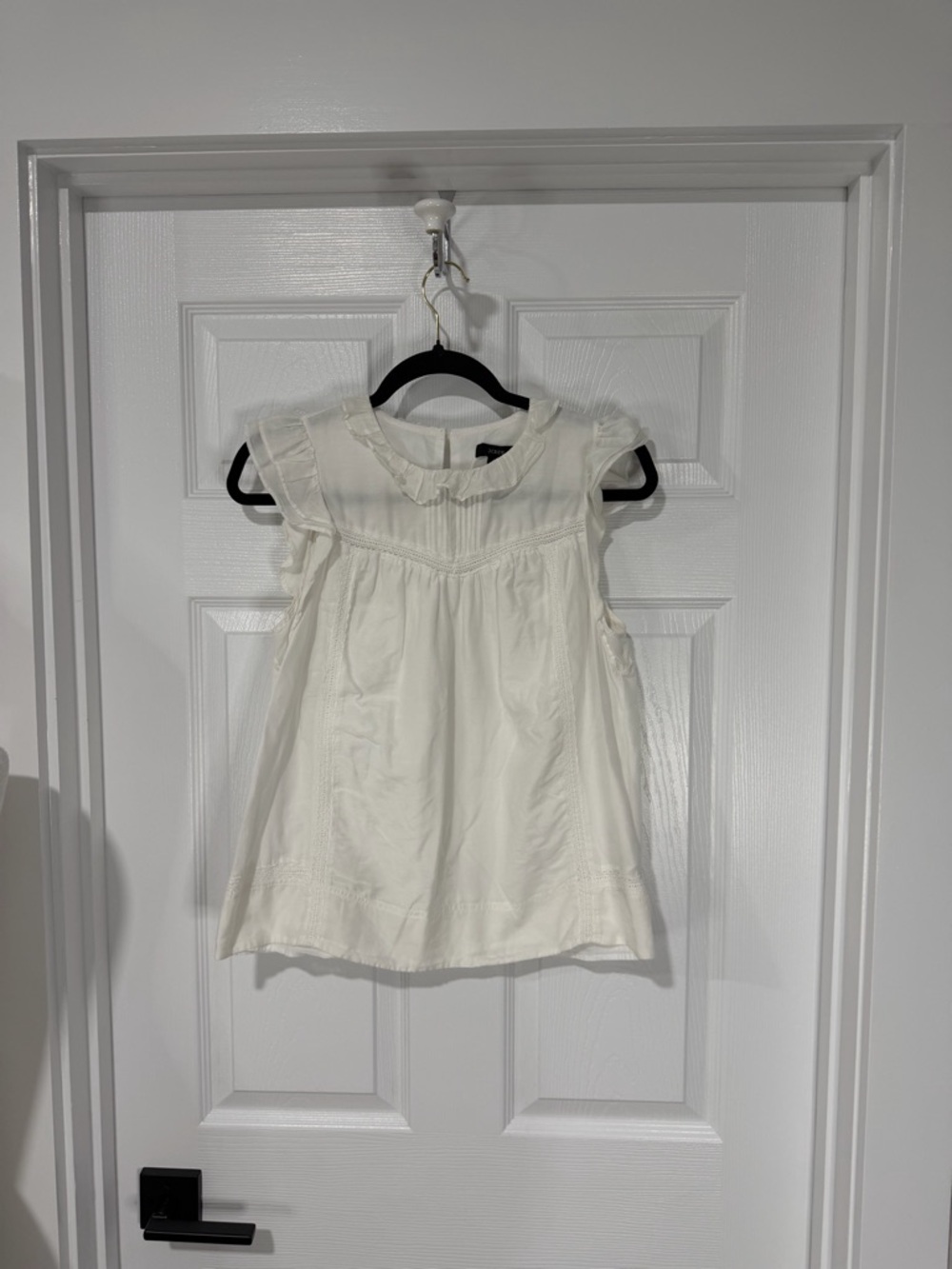 Cotton Silk Blend J. Crew Cream Ruffle Tank Top